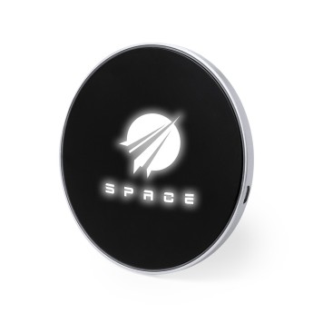 Cargador circular con tecnología QI publicitario