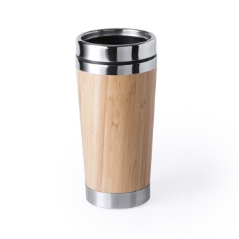 Vaso Bambú y Acero Inox - 500 ml para merchandising