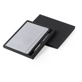 Set bloc de notas y roller de aluminio publicitario