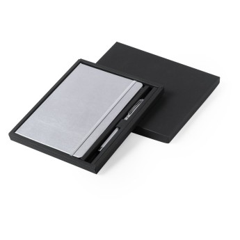 Set bloc de notas y roller de aluminio publicitario