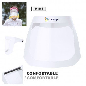 Pantallas faciales en pet y cartón publicitaria