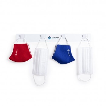 Colgador mascarillas adhesivo publicitario