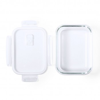 Fiambrera en cristal de borosilicato publicitaria