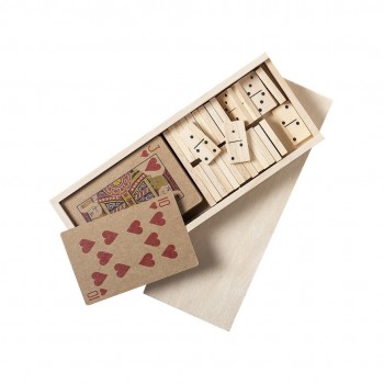 Set juegos de madera 2 juegos con logo