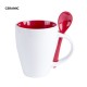 Taza con cuchara cerámica económica
