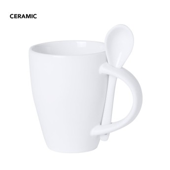 Tazas cuchara cerámica con logo