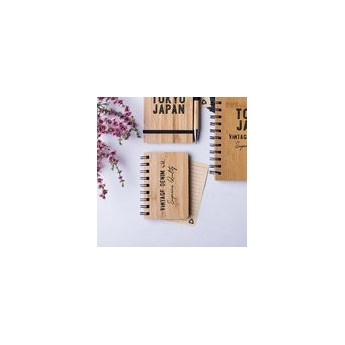 Libreta de anillas en bambú personalizada