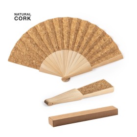 Abanico Madera/ Corcho Natural con logo