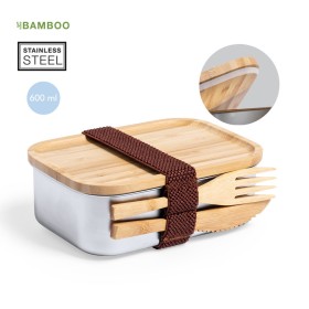 Fiambrera Acero Inox/ Bambú personalizada