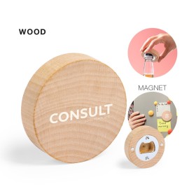 Abridor en madera magnético para merchandising
