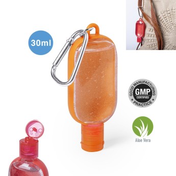 0gel hidroalcohólico 30 ml con mosquetón para merchandising