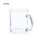Taza transparente de cristal de 350ml publicitaria