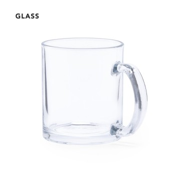 Taza transparente de cristal de 350ml publicitaria