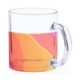 Taza transparente de cristal de 350ml con logo