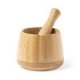 Mortero hecho en bambú con logo