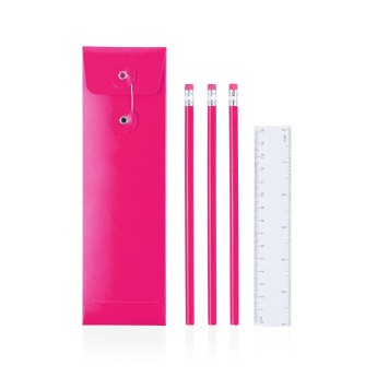 Set de 3 lápices con regla publicitario