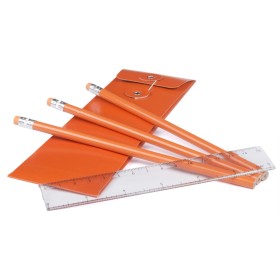 Set de 3 lápices con regla con logo