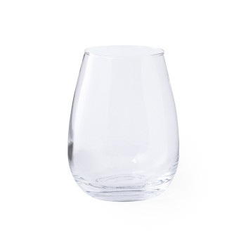 Vaso de cristal curvado de 500ml con logo