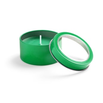 Vela aromática fragancia vainilla con logo