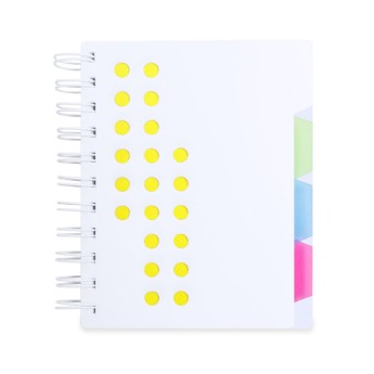 Libreta con separadores de colores para merchandising