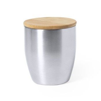 Vaso Térmico con tapa de bambú publicitario