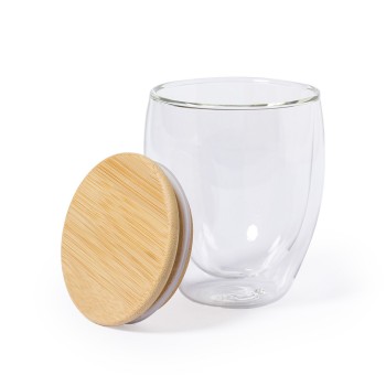 Vaso Térmico en cristal de borosilicato con logo