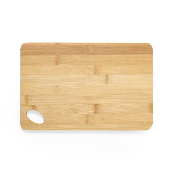 Tabla de cocina en bambú pulido con logo