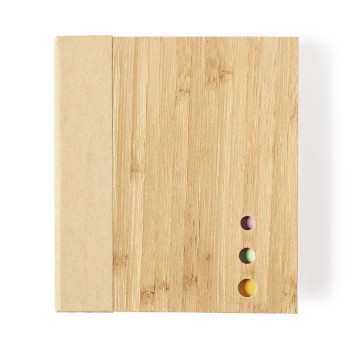 Portanotas con tapas rígidas de bambú para merchandising