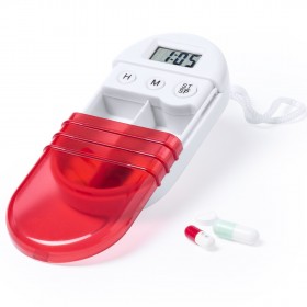 Pastillero con temporizador publicitario