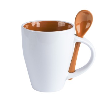 Taza con cuchara cerámica personalizada