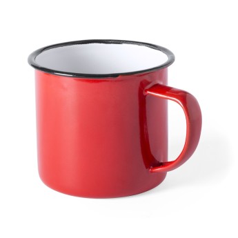 Taza de metal Vintage con logo